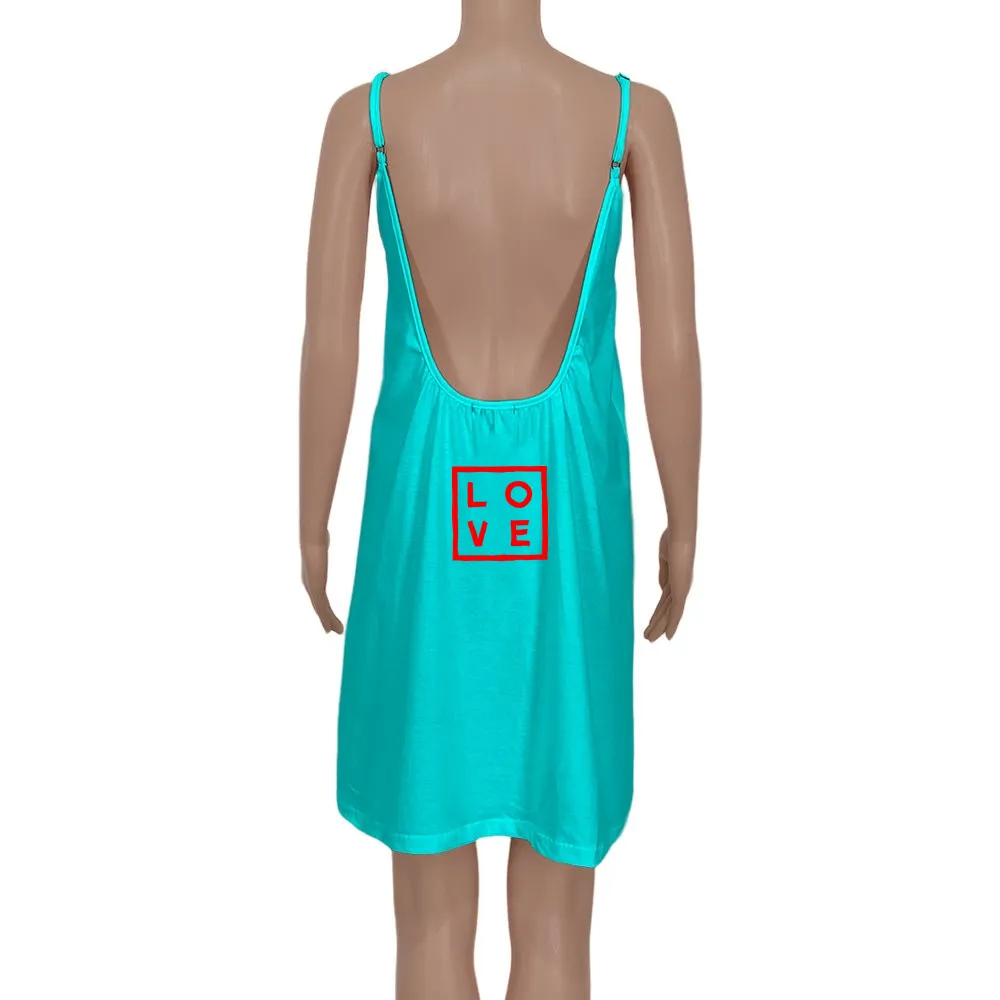 Dress Calia – Turquoise - Logo Classic print