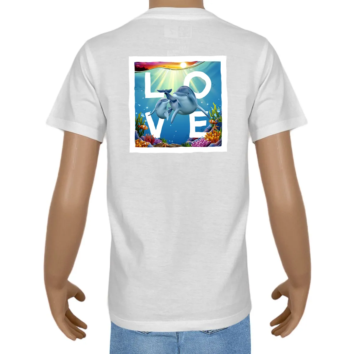 Kid’s T-shirt – Cotton – Plain – White - Logo Animals