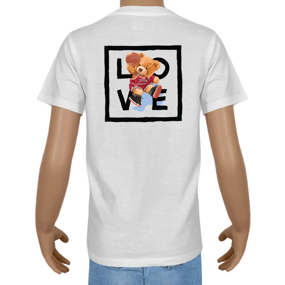 Kid’s T-shirt – Cotton – Plain – White - Bears